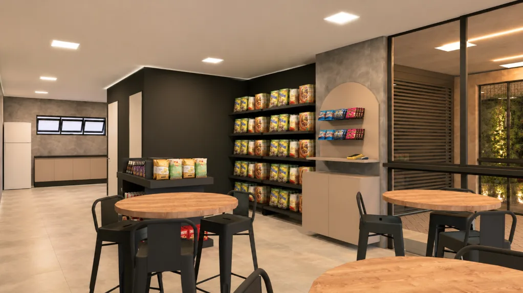 Área térrea associada a café e serviços no entorno do I.Studio La Salle