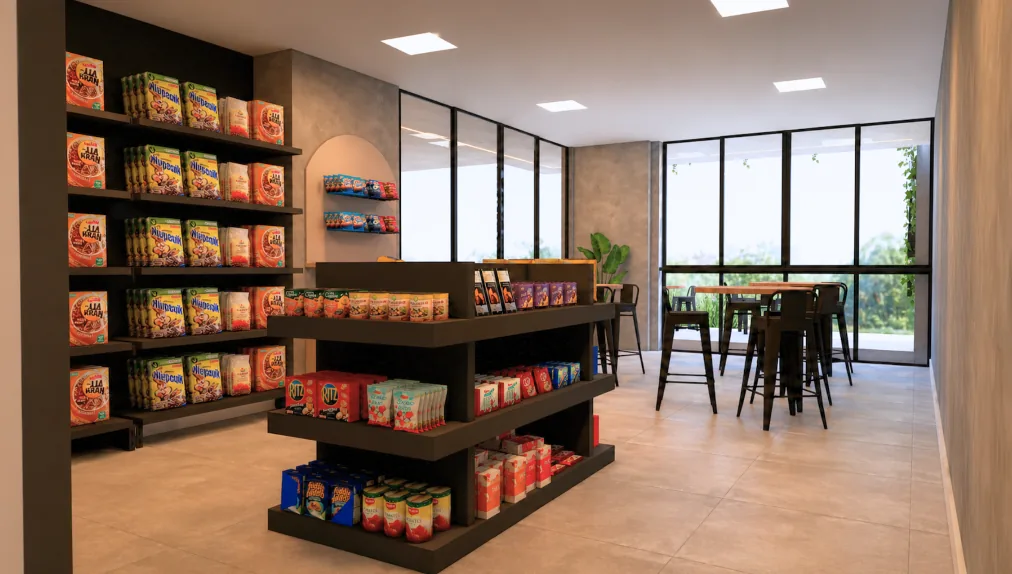 Ambiente interno associado ao mercadinho do I.Studio La Salle