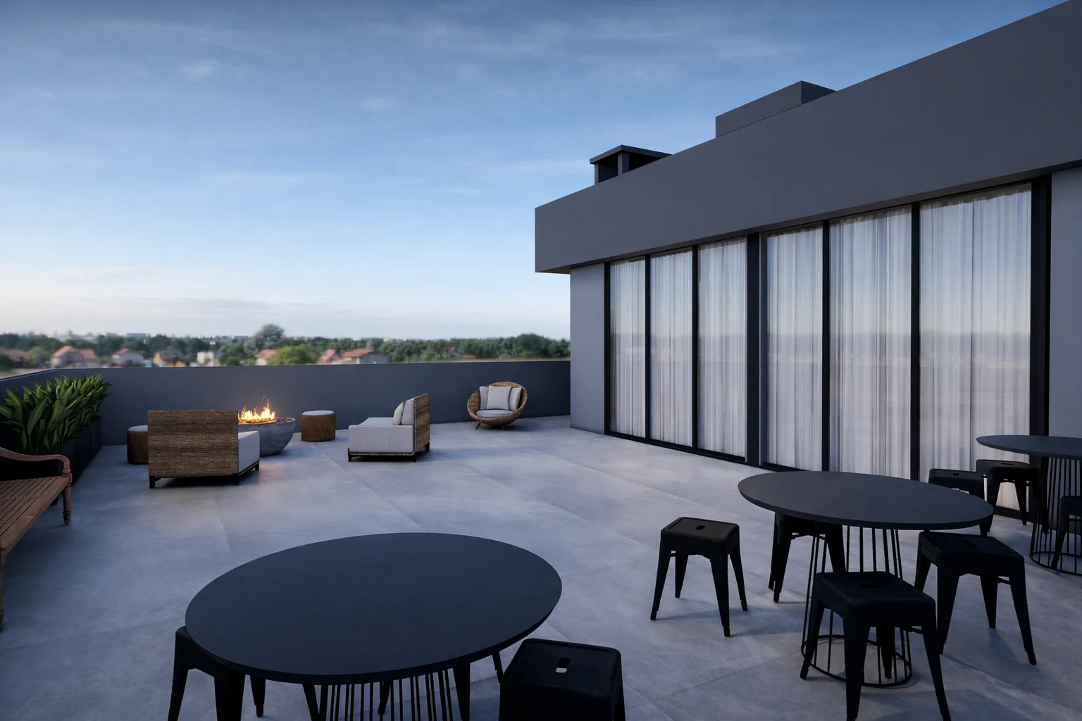Vista externa associada ao rooftop do I.Studio La Salle
