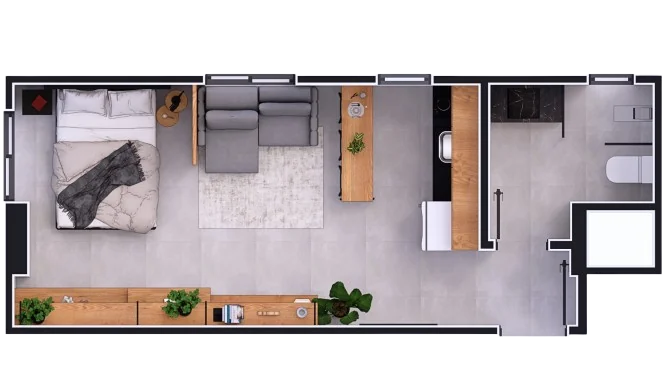 Planta humanizada do Studio 28